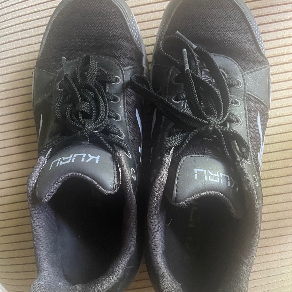 KURU Women 6.5, EU 37, UK 4 Black Sneakers with Lace-Up Design and Mesh Upper.